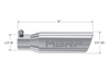 MBRP Universal Tip 3in O.D. Angled Rolled End 2 inlet 10 length