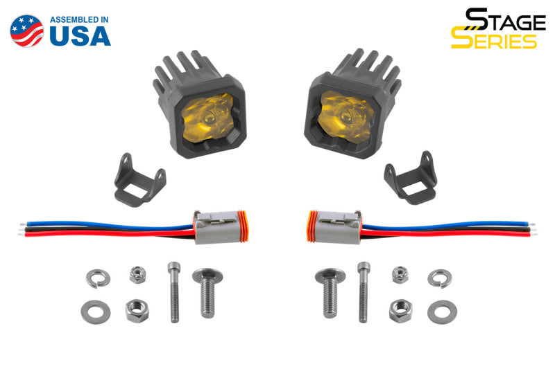 Diode Dynamics Stage Series C1 LED Pod Pro - Yellow Spot Standard ABL (Pair)