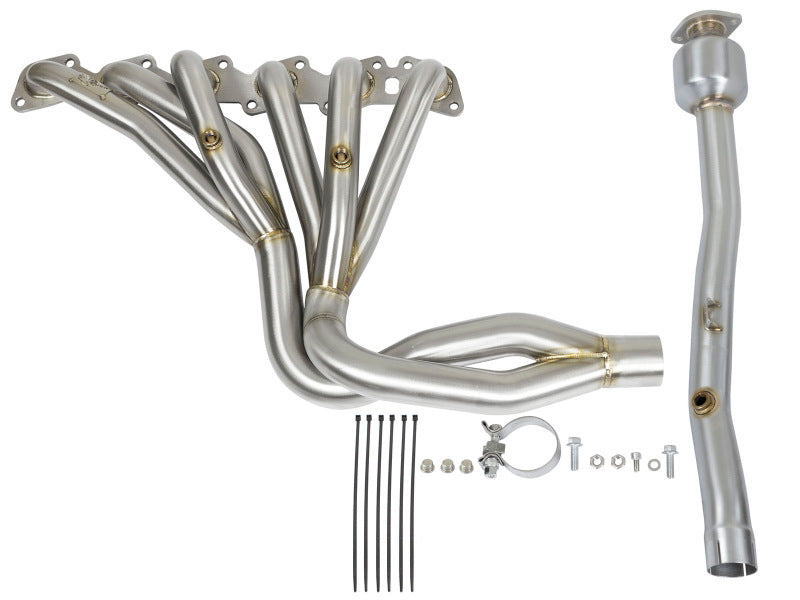 aFe Power Twisted Steel Long Tube Header & Connection Pipes (Street Series) 01-16 Nissan Patrol