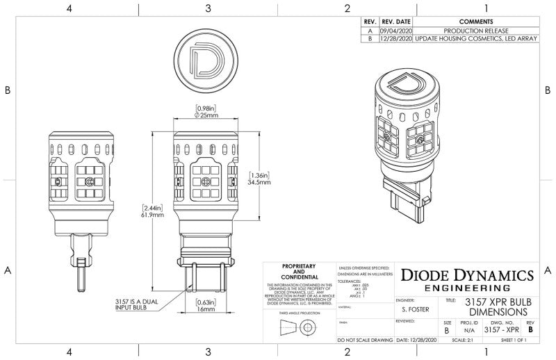 Diode Dynamics 3157 XPR LED Bulb - Cool - White (Pair)