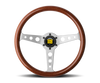 Momo Indy Steering Wheel 350 mm - Magoany Wood/Brshd Spokes