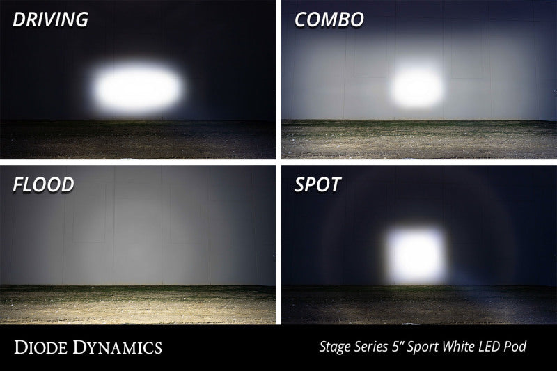 Diode Dynamics SS5 LED Pod Sport - Yellow Flood (Pair)