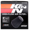 K&N Universal Rubber Filter Round Tapered 6in Flange ID x 7.5in Base OD x 5.25in Top OD x 8in Height