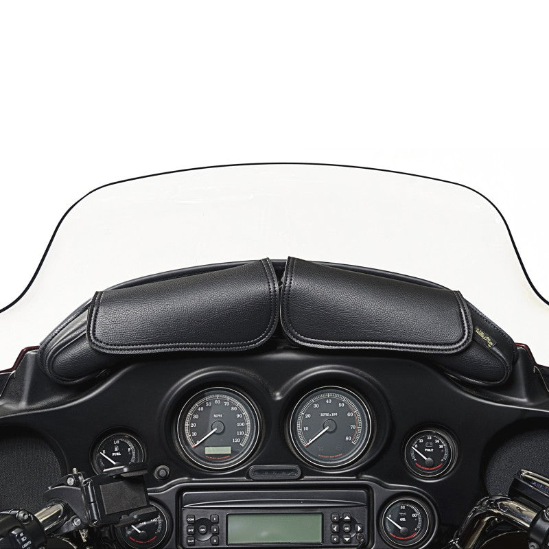 Willie & Max 06-13 HD FL/FLH/FLT/FLHT Two Pouch Windshield Bag (21.25inL x 6.5inH x 2.25inD) - Black