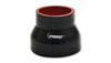 Vibrant 4 Ply Reinforced Silicone Transition Connector - 4in I.D. x 5in I.D. x 3in long (BLACK)