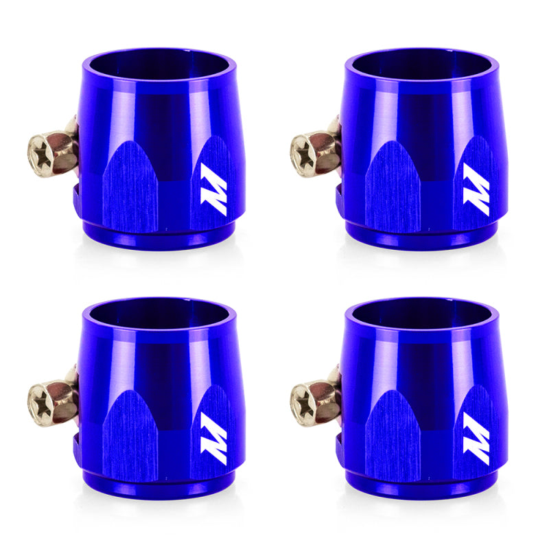 Mishimoto Aluminum -4AN Hex Finishers - Blue