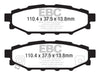 EBC 12+ Subaru BRZ 2.0 (solid rear rotors) Yellowstuff Rear Brake Pads