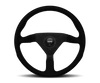 Momo Montecarlo Alcantara Steering Wheel 320 mm - Black/Black Stitch/Black Spokes