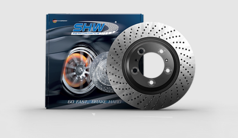 SHW 17-19 Porsche 911 Carrera 3.0L w/o Ceramics Left Front Cross-Drilled MB Brake Rotor (9P1615301A)