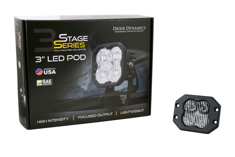 Diode Dynamics SS3 LED Pod Sport - White Flood Flush (Single)