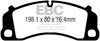 EBC 13-15 Porsche 911 (991) GT3 3.8L (Cast Iron Rotor Only) Bluestuff Front Brake Pads