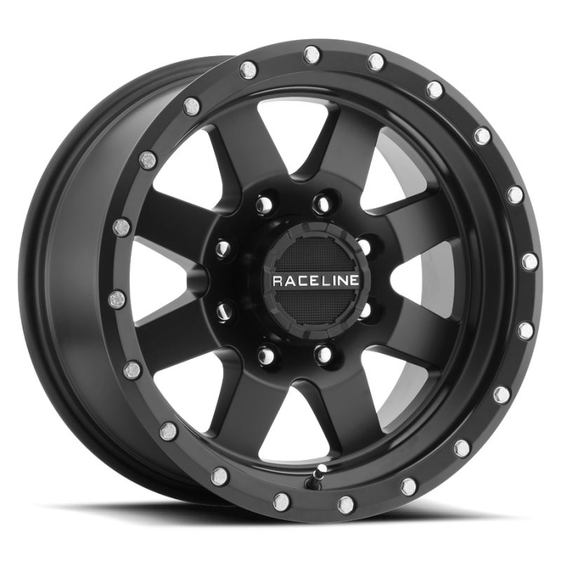 Raceline 935B Defender 17x9in / 5x127 BP / 0mm Offset / 83.82mm Bore - Satin Black Wheel