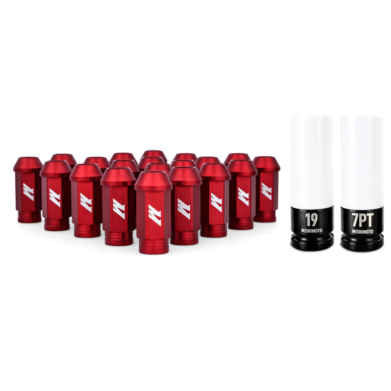 Mishimoto Aluminum Locking Lug Nuts 1/2 X 20 23pc Set Red