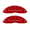 MGP 4 Caliper Covers Engraved Front & Rear C6/Corvette Red finish silver ch