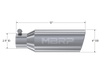 MBRP Universal Tip 4in OD 2.5in Inlet 12in Length Angled Cut Rolled End Clampless No-Weld T304