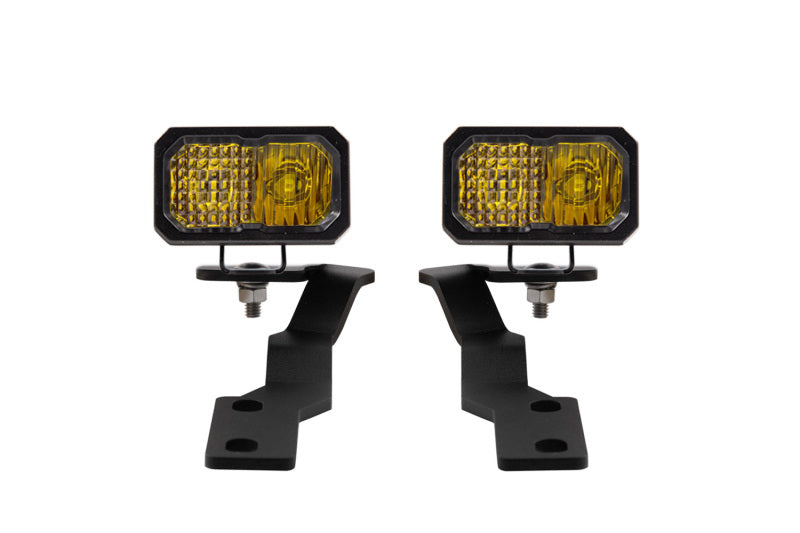 Diode Dynamics 16-21 Toyota Tacoma Stage Series 2in LED Ditch Light Kit - Yellow Pro Combo