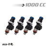 BLOX Racing Eco-Fi Street Injectors 1000cc/min w/1/2in Adapter Honda K Series (Set of 4)