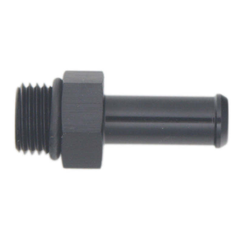 DeatschWerks 6AN ORB Male to 3/8in Male Barb Fitting (Incl O-Ring) - Anodized Matte Black