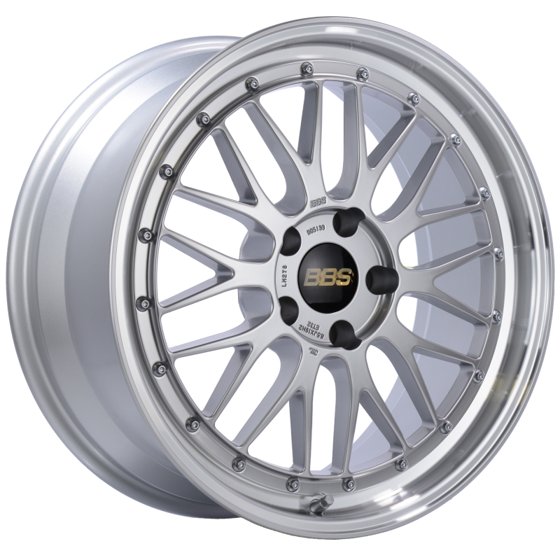 BBS LM 20x10 5x120 ET45 Diamond Silver Center Diamond Cut Lip Wheel -82mm PFS/Clip Required