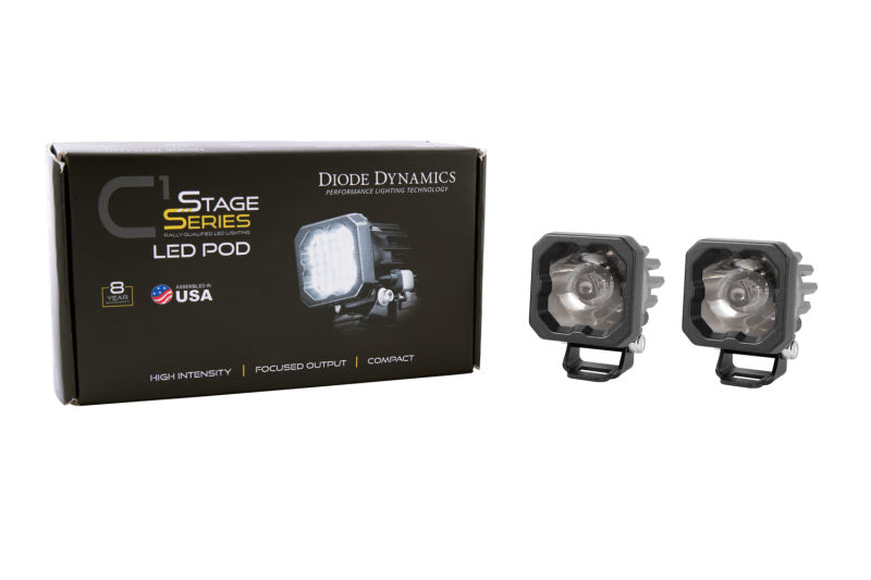 Diode Dynamics Stage Series C1 LED Pod Sport - White Flood Standard WBL (Pair)