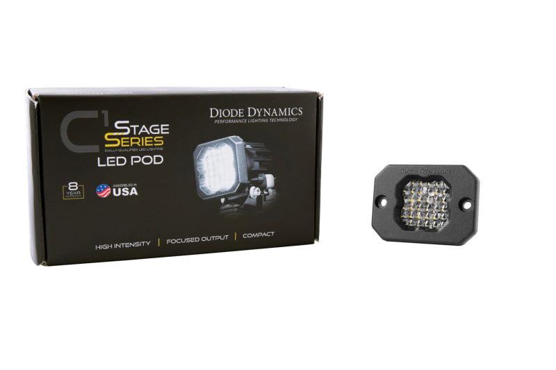 Diode Dynamics Stage Series C1 LED Pod Sport - White Flood Flush WBL Each