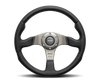 Momo Race Steering Wheel 350 mm - Black Leather/Anth Spokes