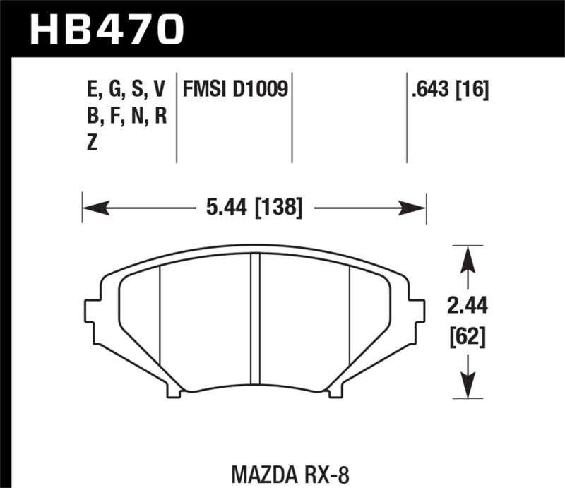 Hawk 04-09 RX8 HPS Street Front Brake Pads (D1009)