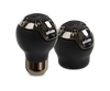 Momo Gotham Shift Knob - Black Leather, Dark Chrome Insert