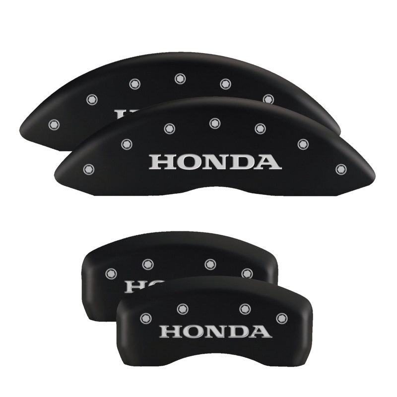 MGP 4 Caliper Covers Engraved Front 2015/Civic Engraved Rear 2015/Civic Black finish silver ch