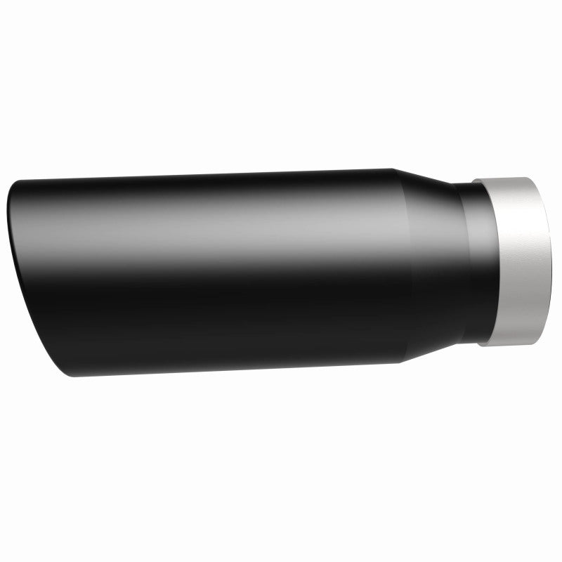 MagnaFlow Tip Stainless Black Coated Single Wall Round Single Outlet 5in Dia 4in Inlet 13in L