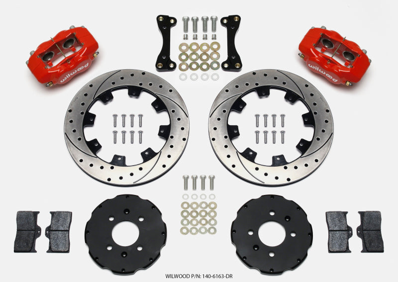 Wilwood Forged Dynalite Front Hat Kit 12.19in Drilled Red 94-01 Honda/Acura w/262mm Disc