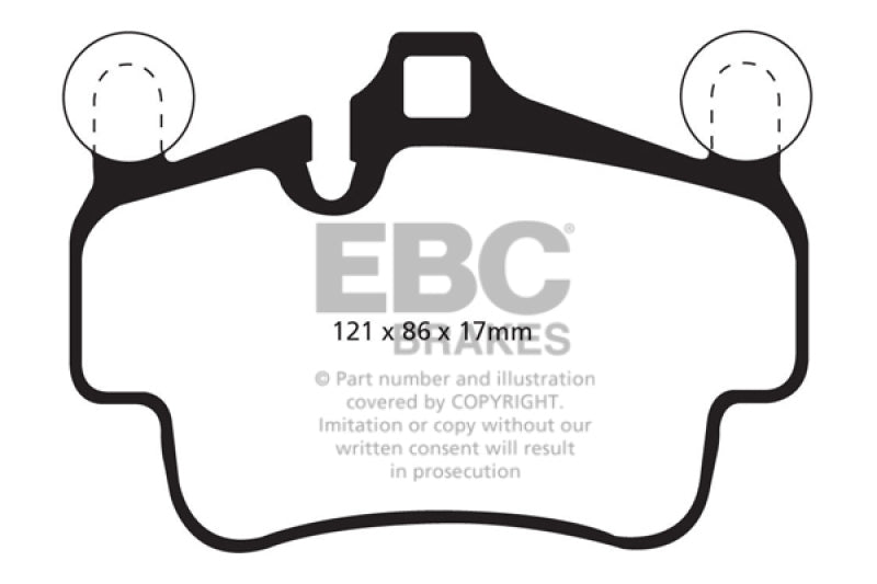 EBC 07-08 Porsche 911 (997) (Cast Iron Rotor only) 3.6 Carrera 2 Bluestuff Front Brake Pads