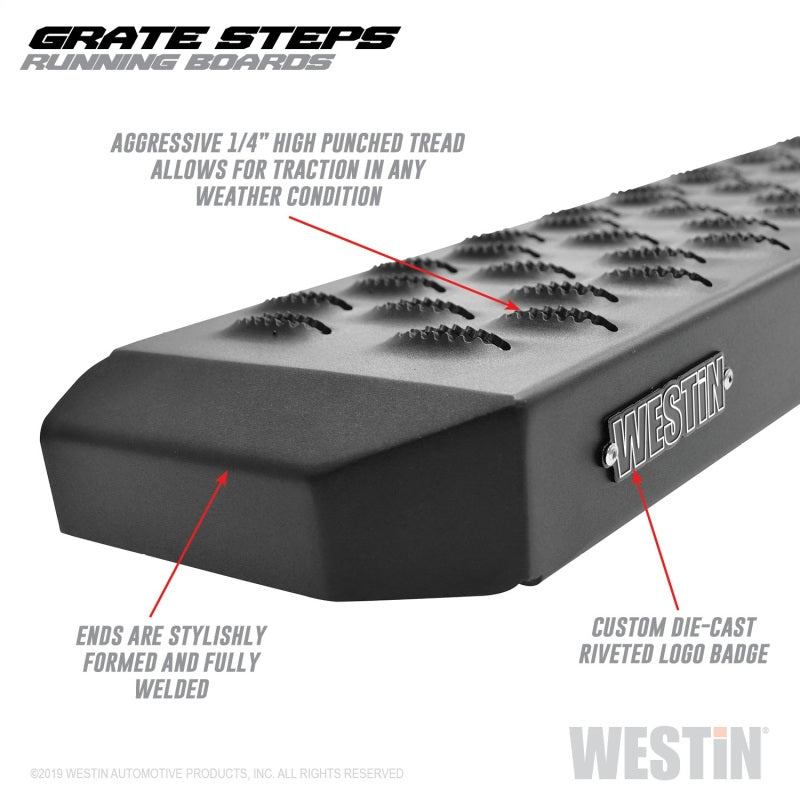 Westin Grate Steps Running Boards 68 in - Textured Black