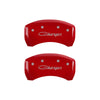 MGP 4 Caliper Covers Engraved Front & Rear Cursive/Charger Red finish silver ch