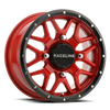 Raceline A94R Krank 14x7in / 4x110 BP / 10mm Offset / 83.8mm Bore - Red & Black Lip Wheel