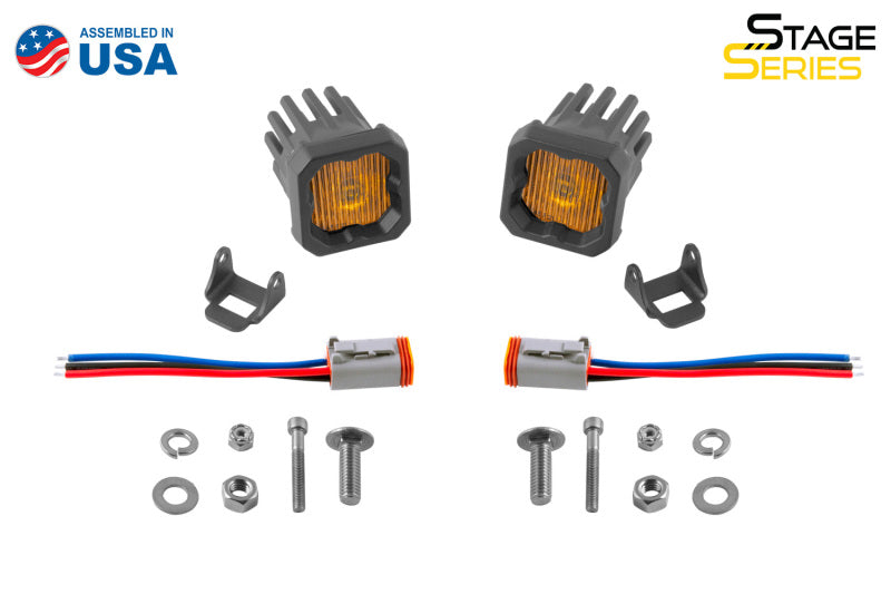 Diode Dynamics Stage Series C1 LED Pod - Yellow SAE Fog Standard ABL (Pair)