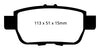 EBC 09-14 Acura TL 3.5 Greenstuff Rear Brake Pads