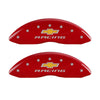 MGP 4 Caliper Covers Engraved Front & Rear Chevy racing Red finish silver ch