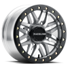 Raceline A91MA Ryno 15x10in/4x156 BP/0mm Offset/132.5mm Bore - Machined & Black Ring Beadlock Wheel