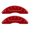 MGP 4 Caliper Covers Engraved Front & Rear C7/Corvette Red finish silver ch