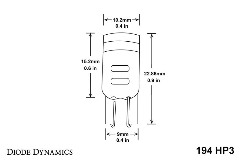 Diode Dynamics 194 LED Bulb HP3 LED Natural - White Set of 12