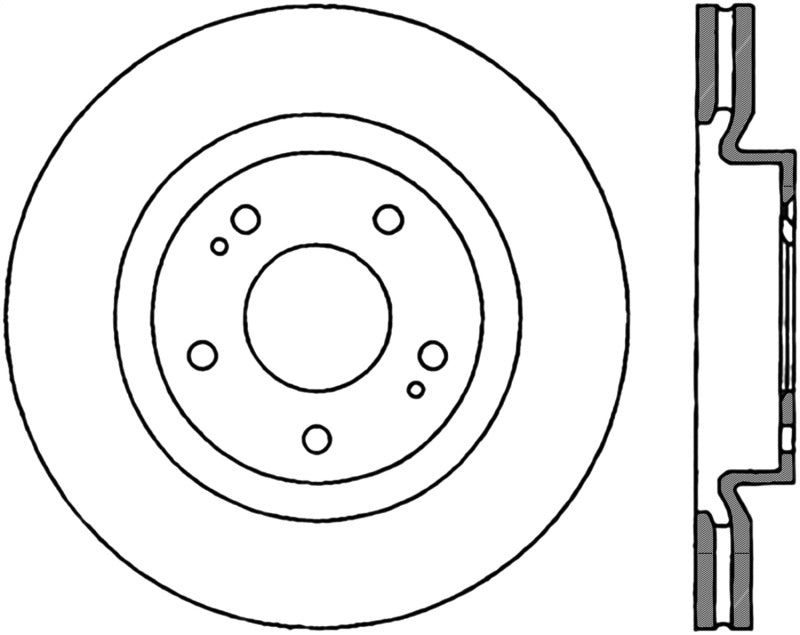 StopTech 08-16 Mitsubishi Lancer Sport Drilled Right Front Rotor