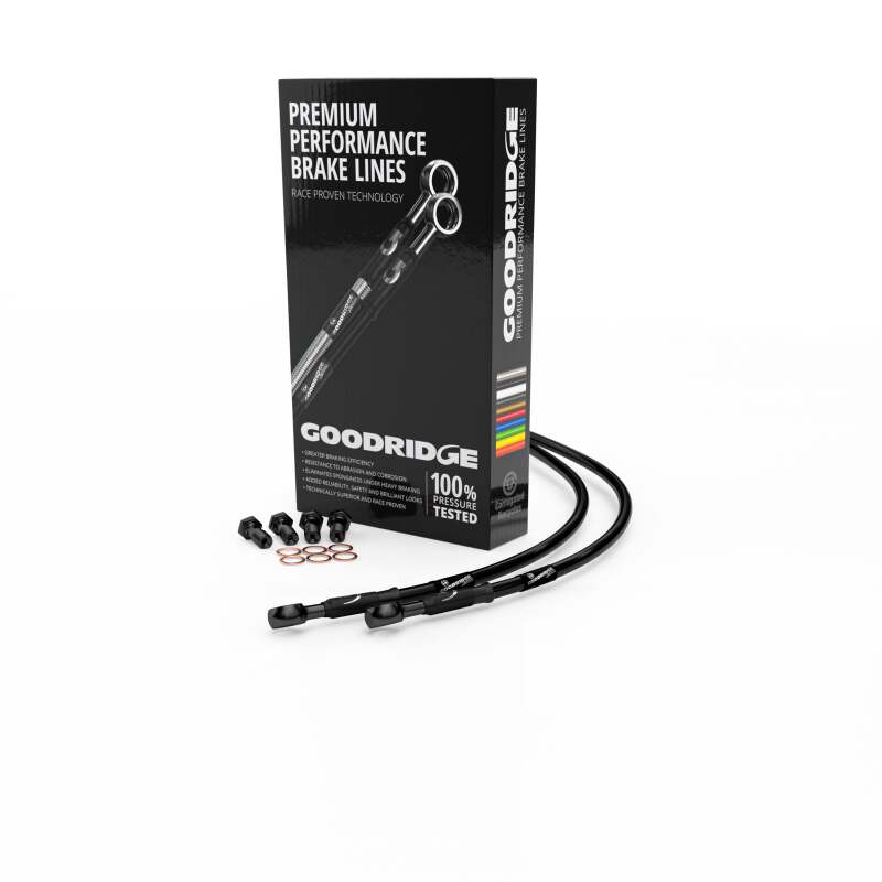 Goodridge 96-03 Harley-Davidson XL1200 Sportster Dual Black Front Brake Line w/Black Fitting