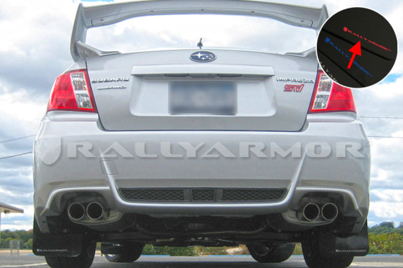 Rally Armor 11-14 Subaru WRX/STI (Sedan Only) Black UR Mud Flap w/ Red Logo