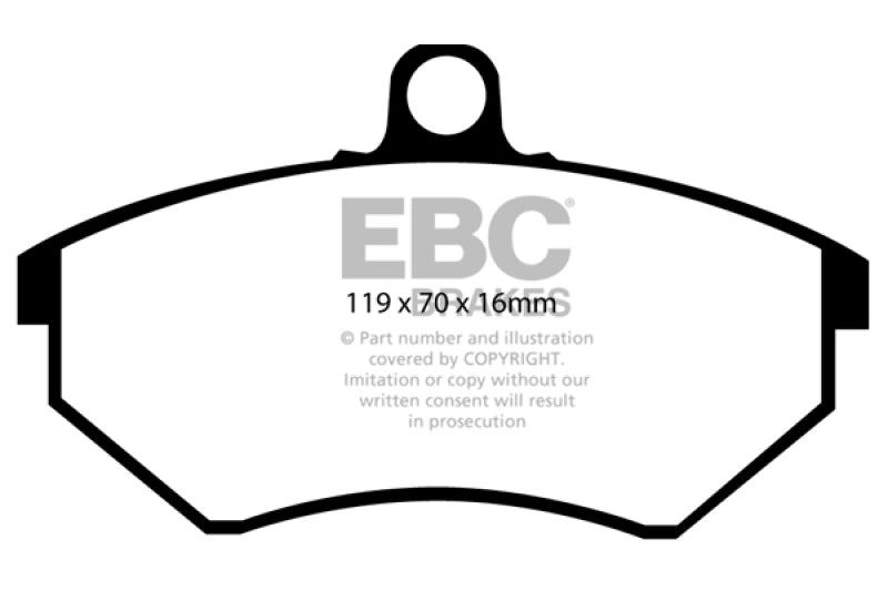 EBC 94 Volkswagen Cabriolet 1.8 Redstuff Front Brake Pads