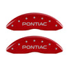 MGP 4 Caliper Covers Engraved Front Pontiac Engraved Rear GTO Red finish silver ch