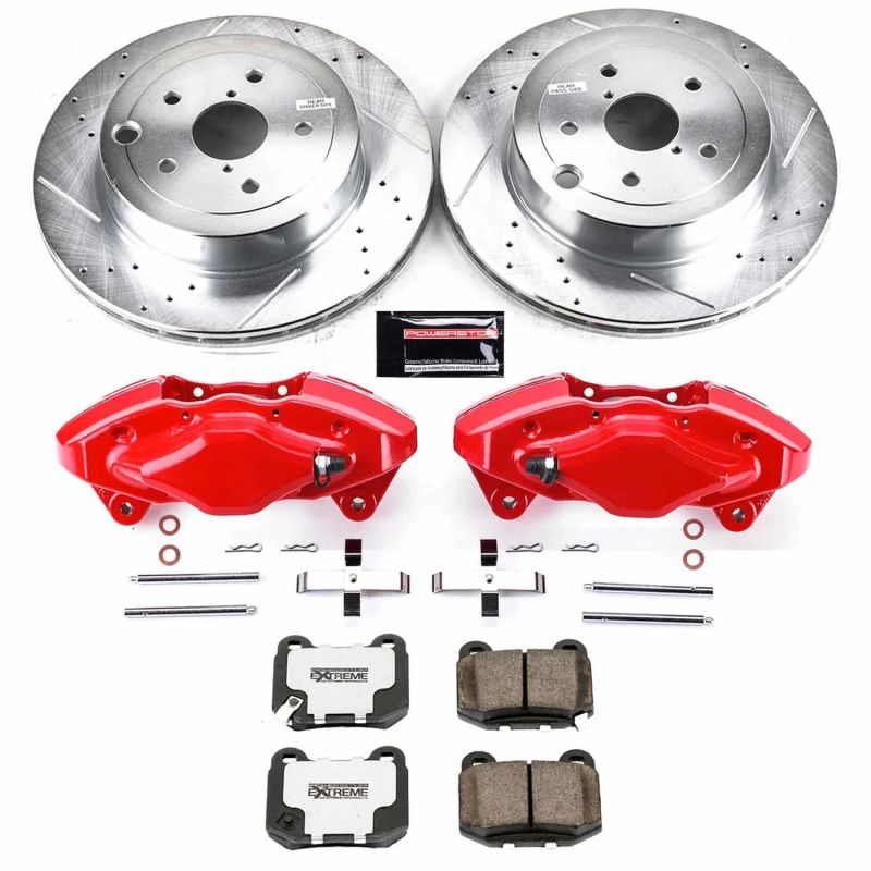 Power Stop 08-14 Subaru Impreza Rear Z26 Street Warrior Brake Kit w/Calipers