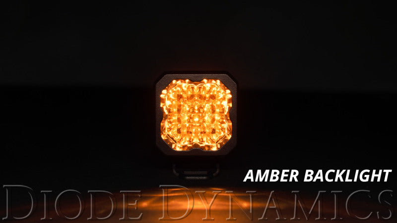 Diode Dynamics Stage Series C1 LED Pod Pro - Yellow Flood Standard ABL Each