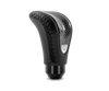 Momo Combat Evo Shift Knob - Black Leather, Carbon Effect Insert, Black Stitching