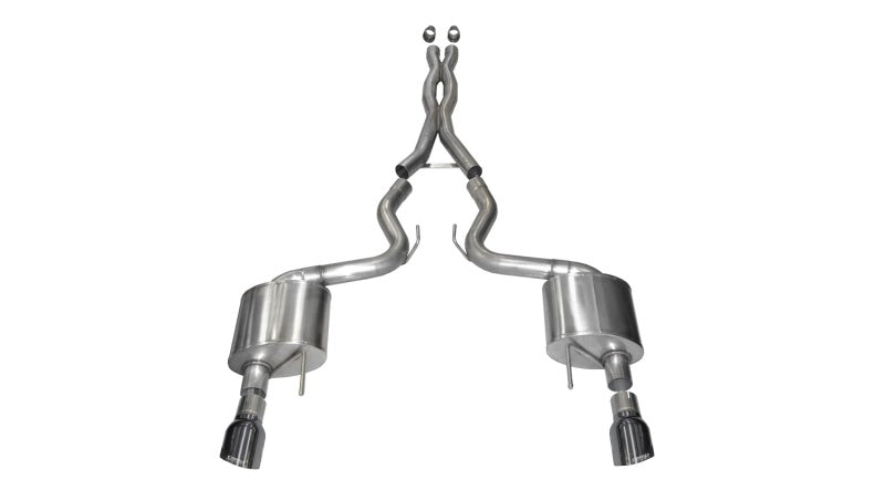 Corsa 15-17 Ford Mustang GT Coupe 5.0L 3in Sport Cat-Back Exhaust Dual Rear Exit w/ Gun Metal Tips